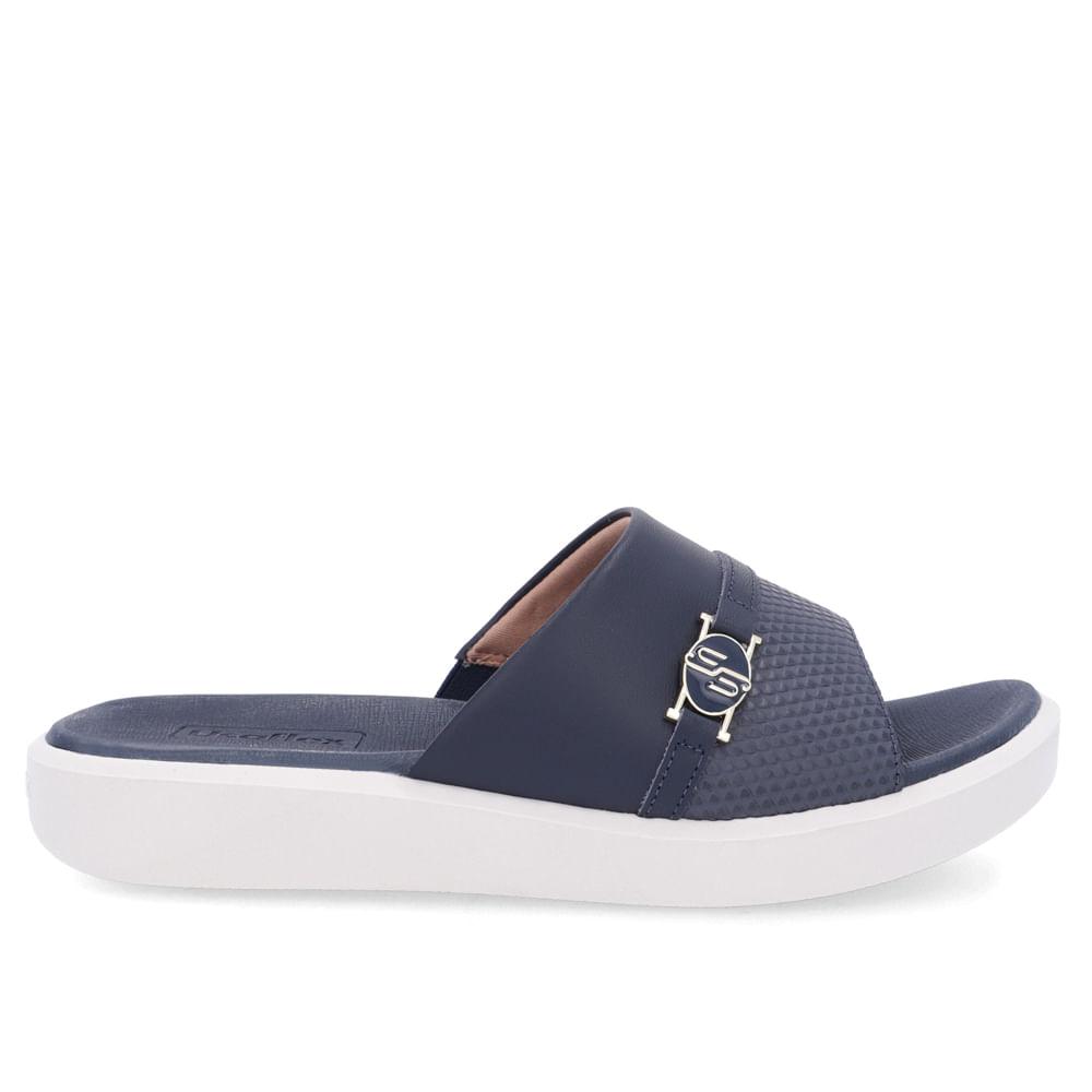 Tamanco Usaflex Em Couro Ref Al0103 Azul 038