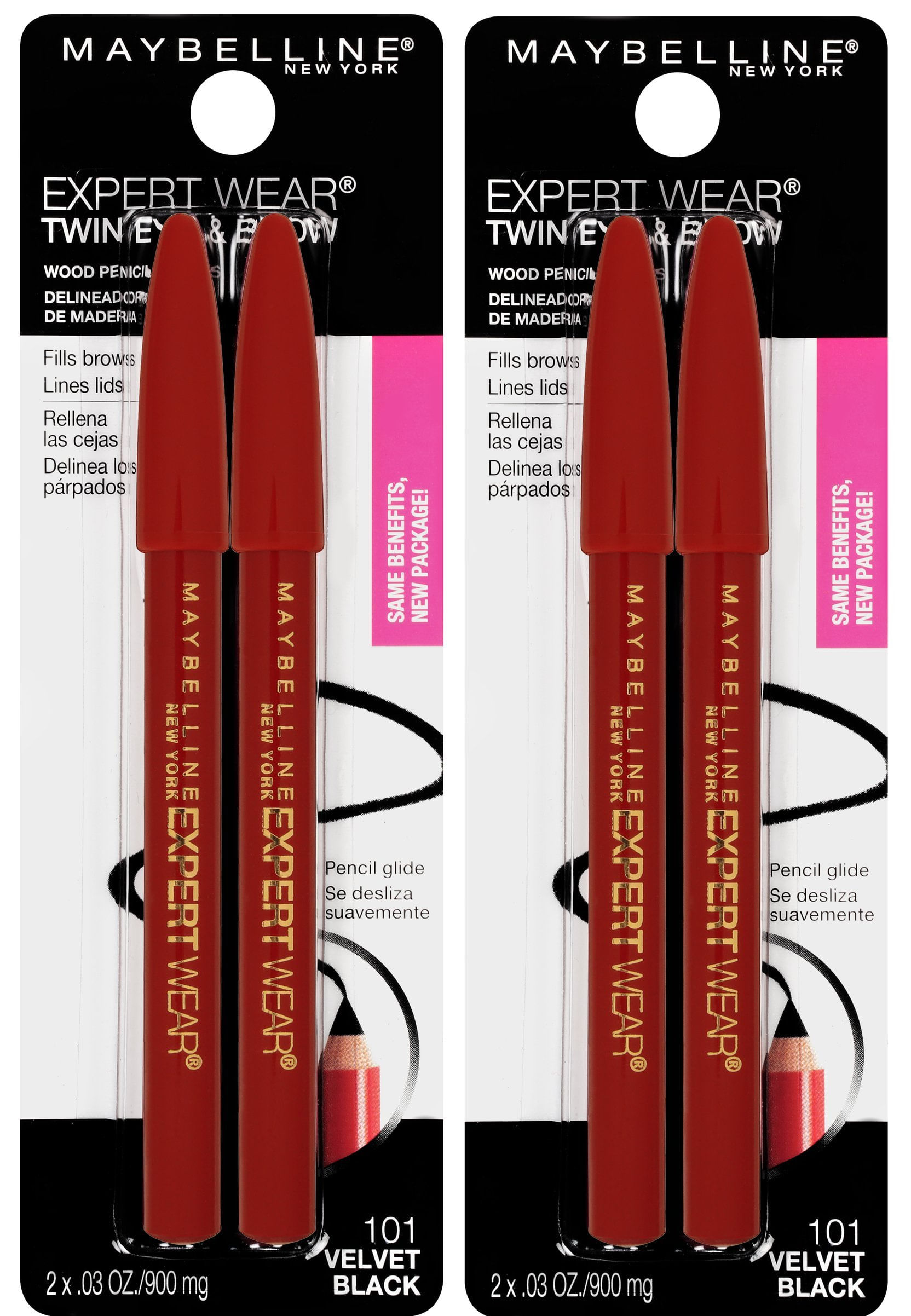 Lápis De Maquiagem Maybelline Expert Wear Twin Brow &amp; Eye 4 Unidades