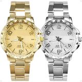 Relogio Feminino Prova Dagua Dourado Relogio Aço Strass