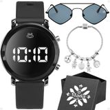 Relogio Feminino Digital Caixa Oculos Sol Proteçao Uv