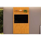 Painel Home P-tv Até 55 Polegadas Pratic Ripado C- Prateleira 143x240cm Cedro Dj Móveis