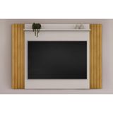 Painel Home P-tv Até 55 Polegadas Trend Ripado Extensível C- Prateleira 108x150cm Cedro-bali Dj Móveis