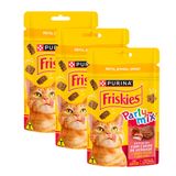 Kit 3 Petisco Friskies Para Gatos Party Mix Sabor Cordeiro E Carne Suína 40g