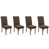 Cadeira Sala De Jantar 2cad142fr Kit 4 Un Marrom - Kappesberg