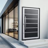 Porta Pivotante Lambril Premium Com Puxador Lado Direito Elite 216x150 Mix Preto