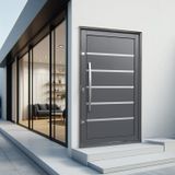 Porta Pivotante Lambril Premium Com Puxador Lado Esquerdo Elite 216x150 Cinza