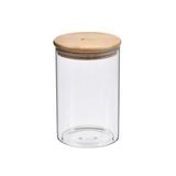 Pote De Vidro Com Tampa Em Bambu Redondo 650ml Kenya