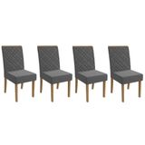 Cadeira Sala De Jantar 2cad149fr Kit 4 Un Freijo/linho Cinza A056 - Kappesberg