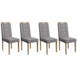 Cadeira Sala De Jantar 2cad150ea Kit 4 Un Eucalipto/suede Cinza Titanio A050 - Kappesberg