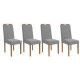 Cadeira Sala De Jantar 2cad152ea Kit 4 Un Eucalipto-linho Cinza A056 - Kappesberg