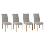 Cadeira Sala De Jantar 2cad157ea Kit 4 Un Eucalipto-linho Cinza A056