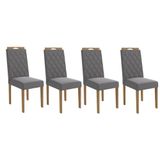 Cadeira Sala De Jantar 2cad152ea Kit 4 Un Eucalipto-suede Cinza Titanio A050 - Kappesberg