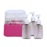 Kit De Viagem Com 3 Frascos Para Shampoo Condicionador E Sabonete Líquido Case Ricca