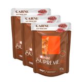 Kit 3 Ração Úmida Para Gatos Castrados Quatree Supreme Super Premium Carne Ao Molho 85g