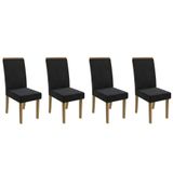 Cadeira Sala De Jantar 2cad142fr Kit 4 Un Preto - Kappesberg