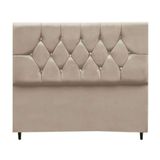 Cabeceira Cama Box Solteiro 90 Cm Geovana Suede Bege