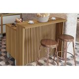 Bancada Ilha Cozinha Burguesa C/ 2 Portas E 3 Gavetas 120cm Freijó/branco - Nesher