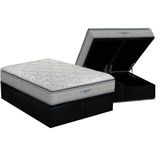 Cama Box Baú Queen: Colchão Anatômico Probel D45 Guarda Costas Próextreme Plus + Base Crc Suede Black (158x198)