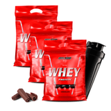 3x Nutri Whey Protein Integral medica + Coqueteleira Chocolate