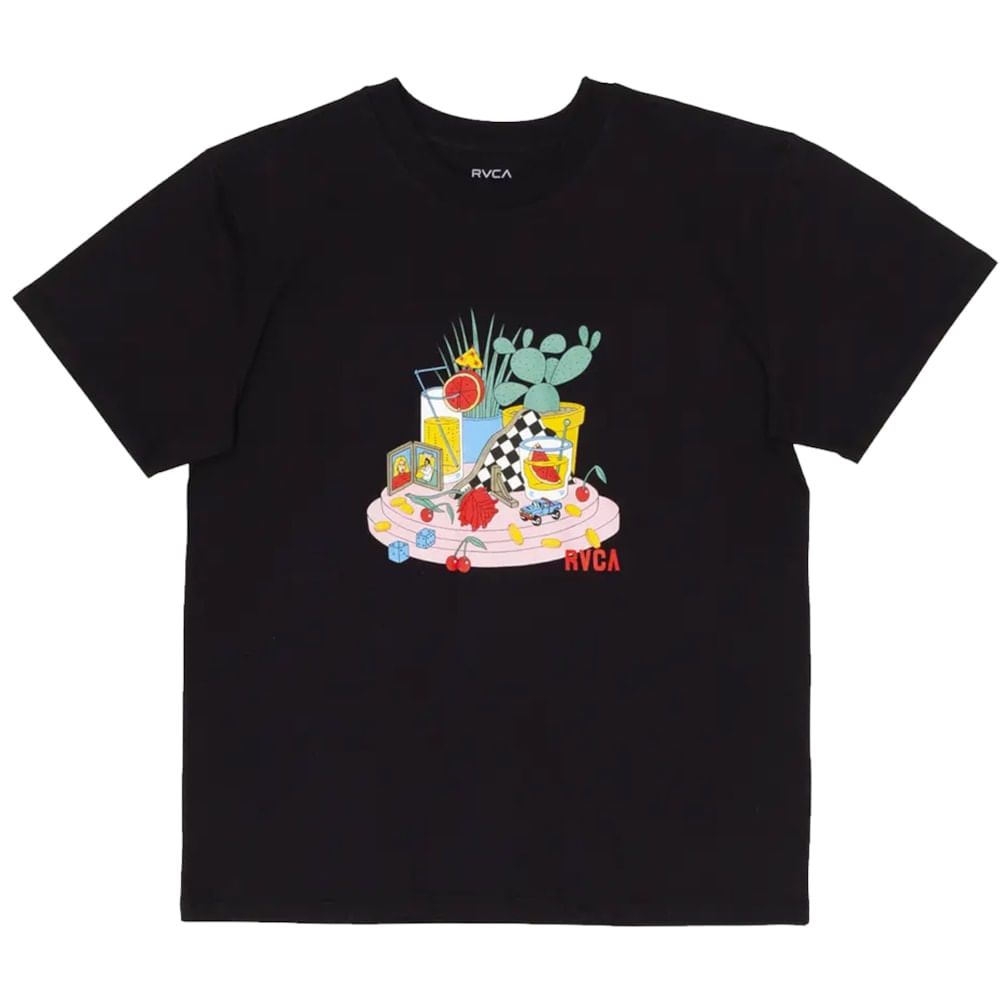 Camiseta Plus Size Rvca Luke Still Life Preta