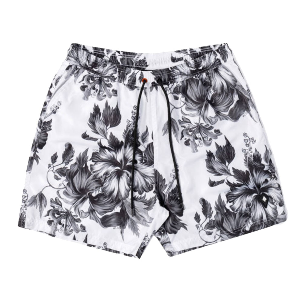 Shorts Elástico Mcd Utility Hibiscus Branco