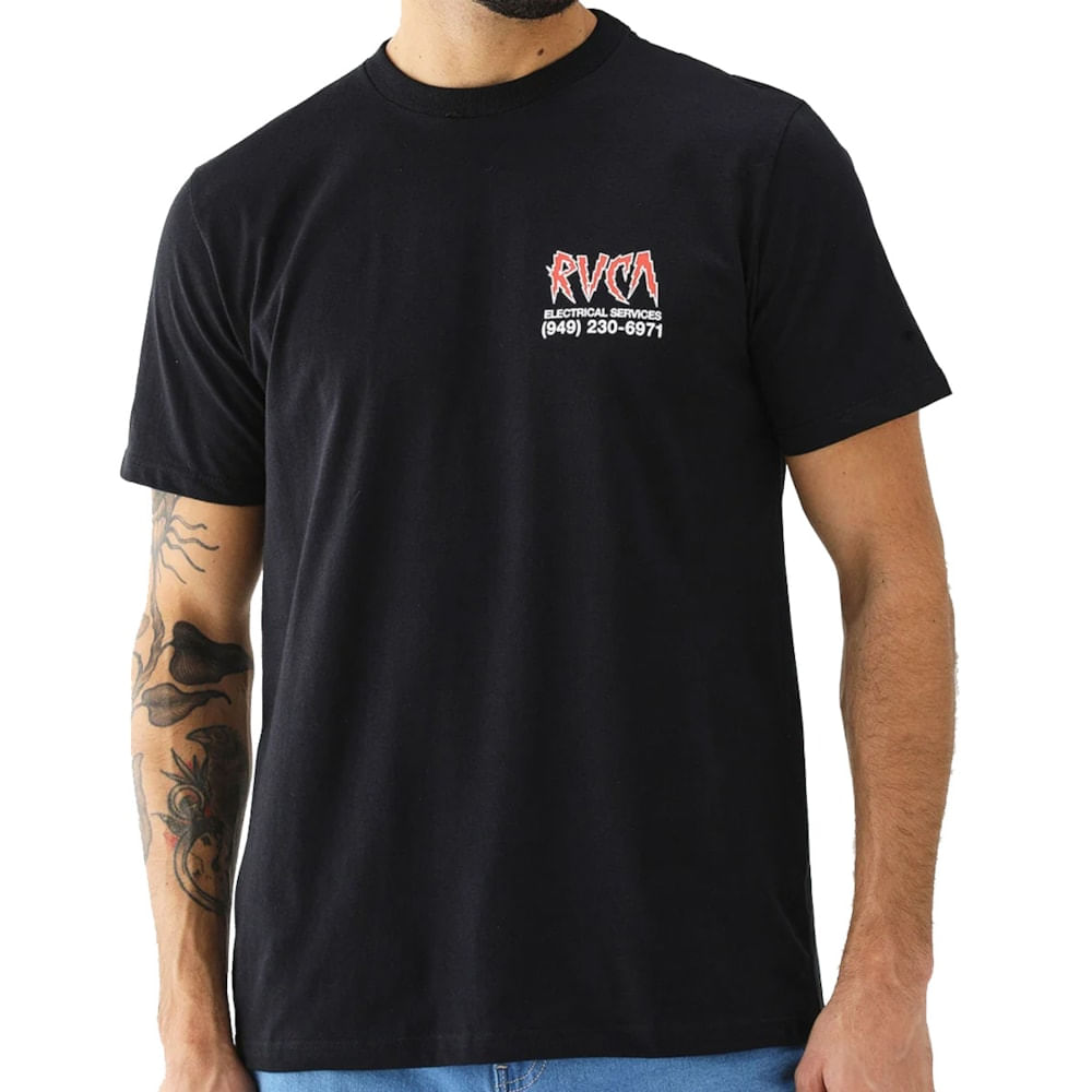 Camiseta Rvca Electrical Services Preta