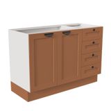 Balcão Para Pia 120cm Sem Tampo Arizona Cabecasa Madeiramadeira Branco/terracota