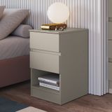Mesa Cabeceira 2 Gavetas Aurora 42,5cm X 65,5cm X 38,8cm Cinza