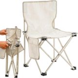 Cadeira de Praia, Camping e Pesca com Bolsa Lateral 70cm - Dobrável e Branca