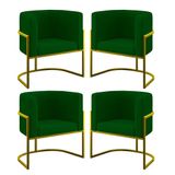 Kit 04 Cadeiras Poltrona Lua Gold Balaqui Verde