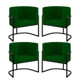 Kit 04 Cadeiras Poltrona Lua Preto Balaqui Verde