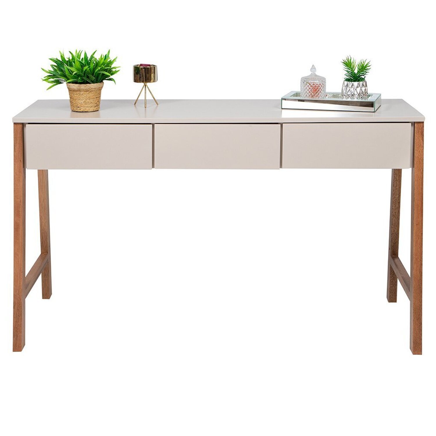 Aparador Escrivaninha Paris Em Madeira Maciça E Mdf Natural/fendi