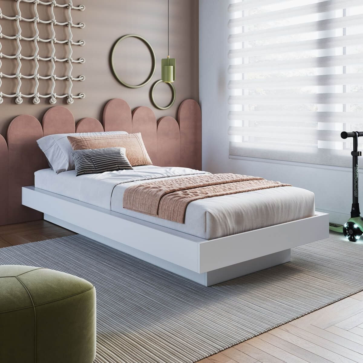 Cama De Solteiro Suspensa 80/90 Zurique Branco