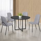 Conjunto Sala De Jantar Mesa Com 4 Cadeiras California Preto/cinza