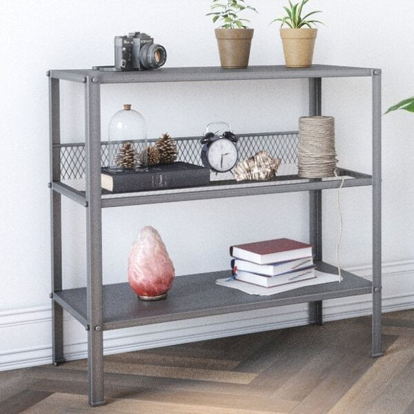 Estante 2 Prateleiras Londrina Leme Proa Cimento Queimado