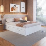 Cama Casal Com 4 Portas 140 Tókio Para Quarto Branco