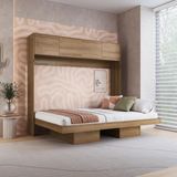 Cama Casal Articulável Horizontal Com Portas 140 Hanover Mel