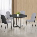 Conjunto Sala De Jantar Mesa Com 4 Cadeiras California Preto/cinza