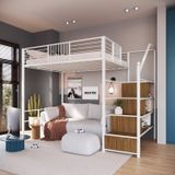 Beliche Suspenso Com Escada Morgan Solteiro Branco