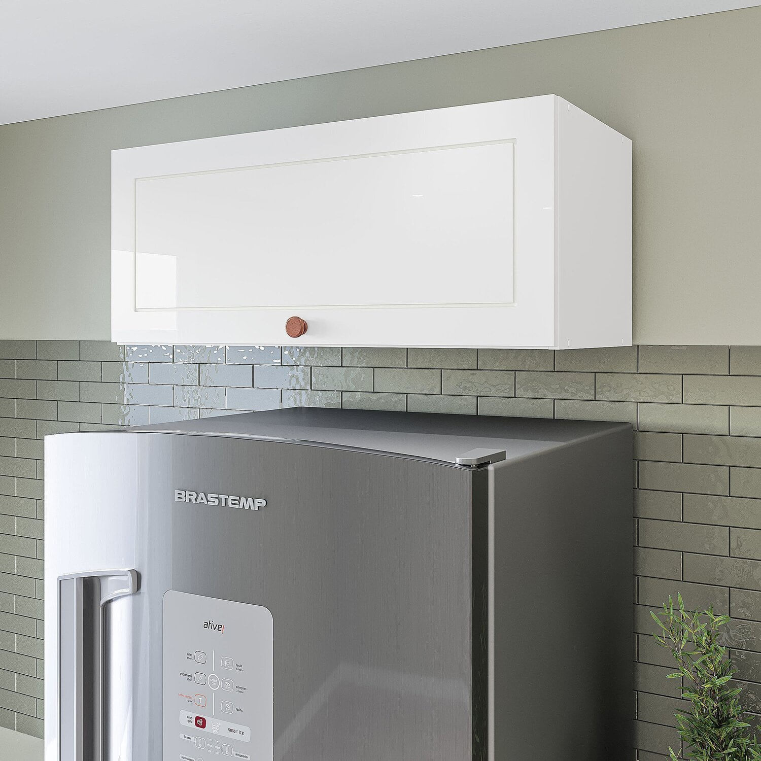 Armário Aéreo 1 Porta Basculante Pérola Yescasa Branco