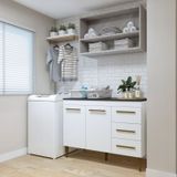 Lavanderia Modulada Balcão 2 Portas 3 Gavetas Petrópolis Branco