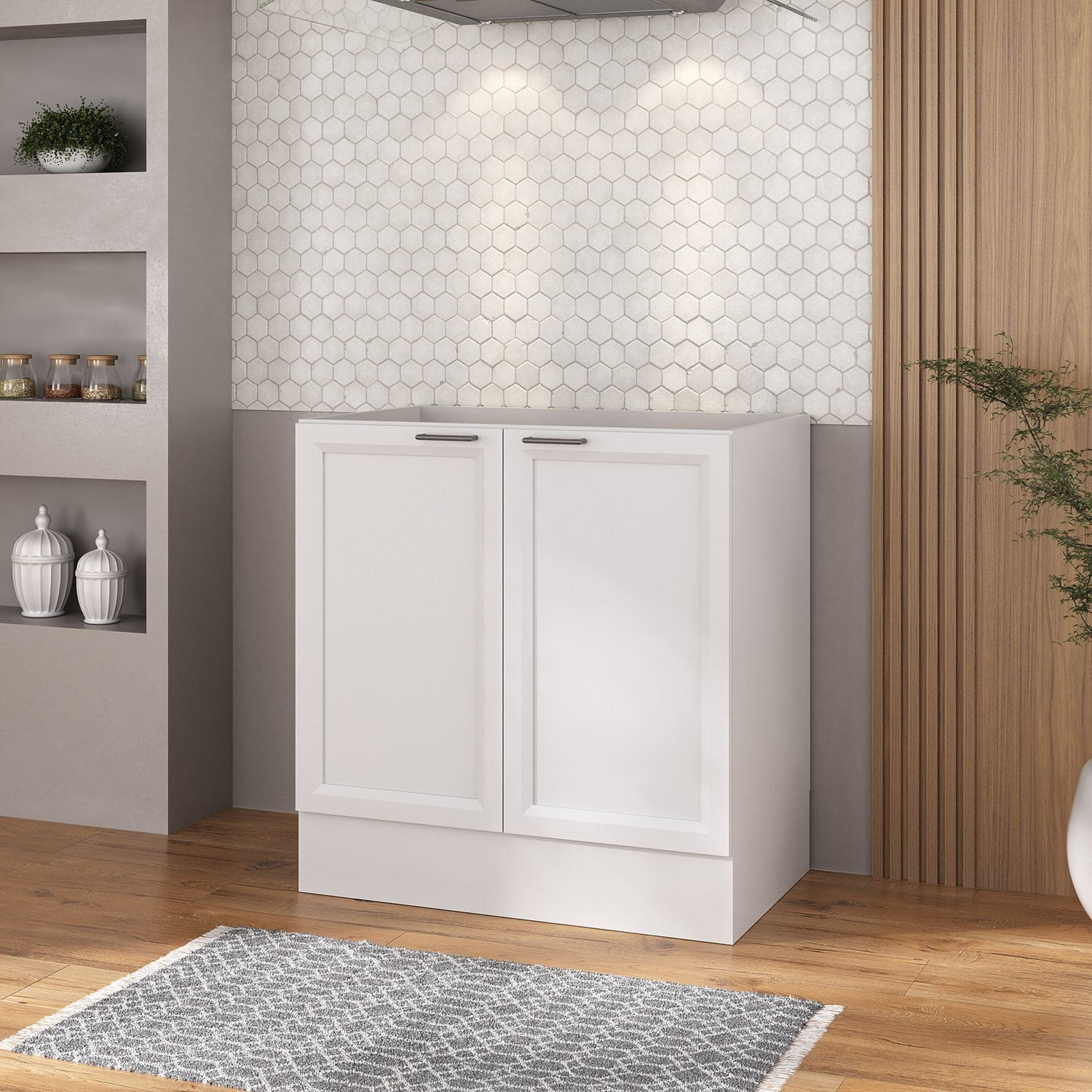 Balcão 2 Portas 80cm Sem Tampo Soho Cabecasa Madeiramadeira Branco