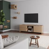 Rack Para Sala De Estar Para Tv Até 75 Polegadas Flea A 58cm X C 182cm X P 48cm Marrom