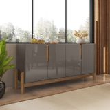 Buffet 170cm 4 Portas Lizz Versátile 2022 Cinza Perola/cedro