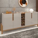 Buffet Aparador 190cm 4 Portas Com Adega Lizz Off White/cedro
