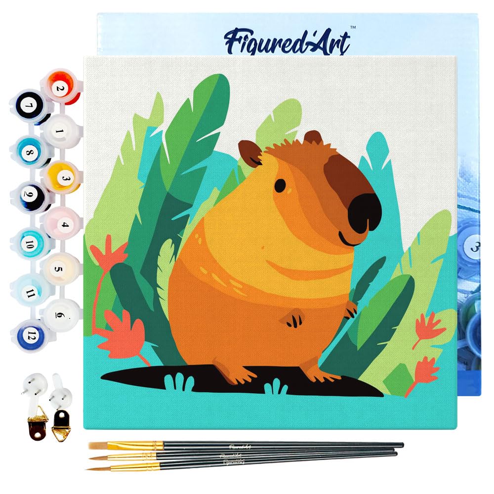 Kit Paint By Numbers Figured'art Tropical Capybara 20x20cm