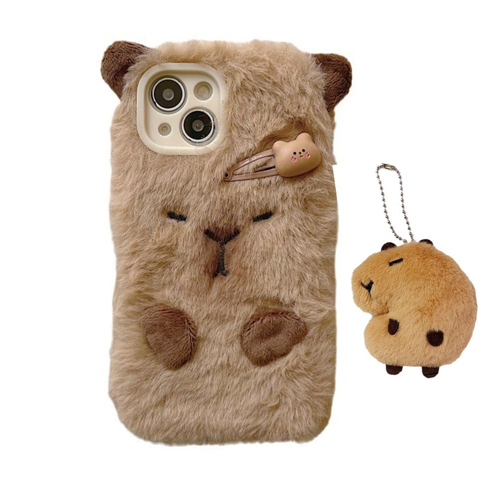 Capa De Celular Mamarmot Cute Capybara Para Iphone 16 + Chaveiro