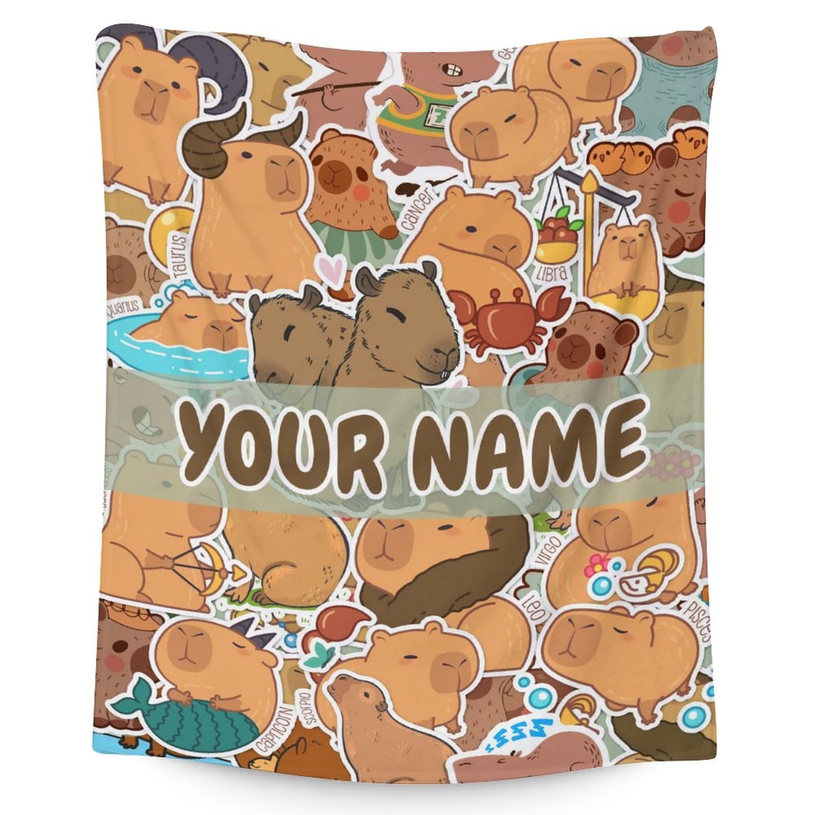 Cobertor Pakkitop Capybara Brown Flanela 150x125cm