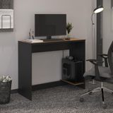 Escrivaninha Smart Office Com Passa Fios E Tampo Mdf Usinado 91cm
 - Preto E Cedro