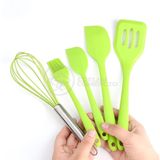 Kit 5 Peças Jogo De Cozinha De Silicone Resistente A Altas Temperaturas Conjunto De Utensílios Verde